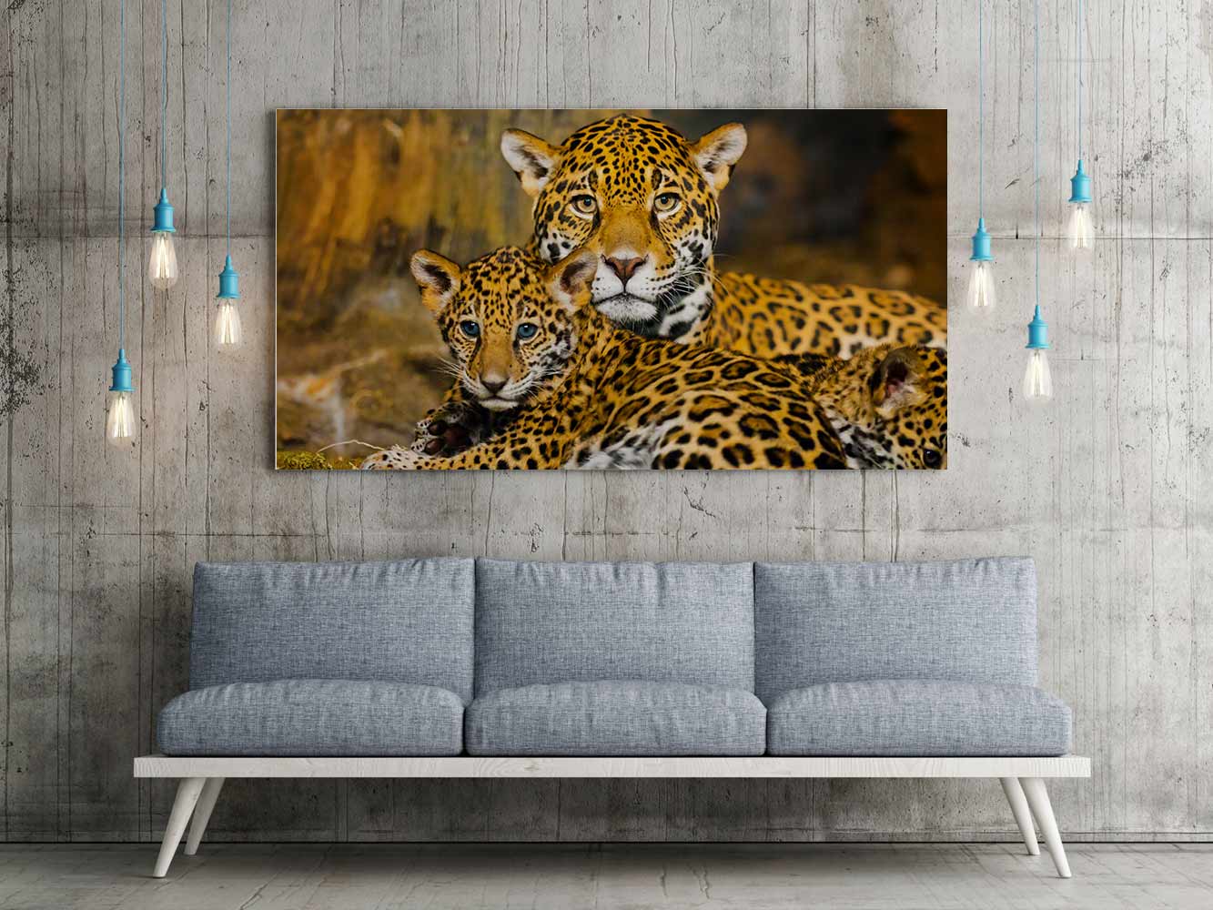 Fotocuadro Animales Familia Leopardos | Carteles XXL - Impresión carteleria publicitaria