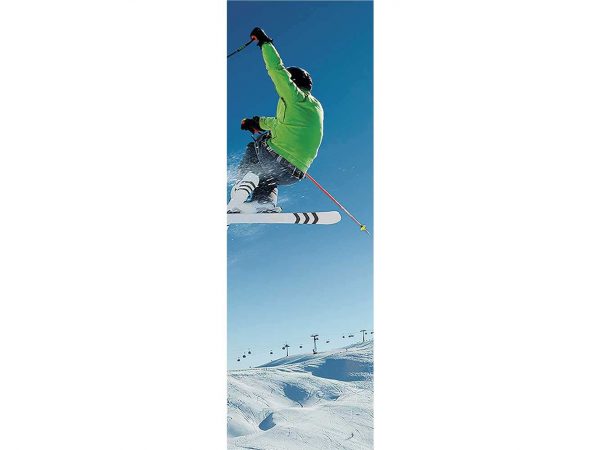 Cenefa Vertical Esquiador en la Nieve | Carteles XXL - Impresión carteleria publicitaria
