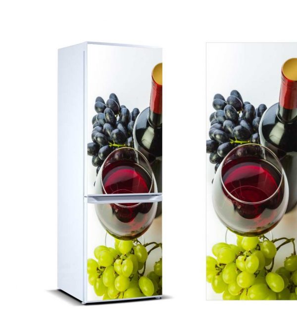 Vinilo Frigorífico Uvas Y Vino | Carteles XXL - Impresión carteleria publicitaria