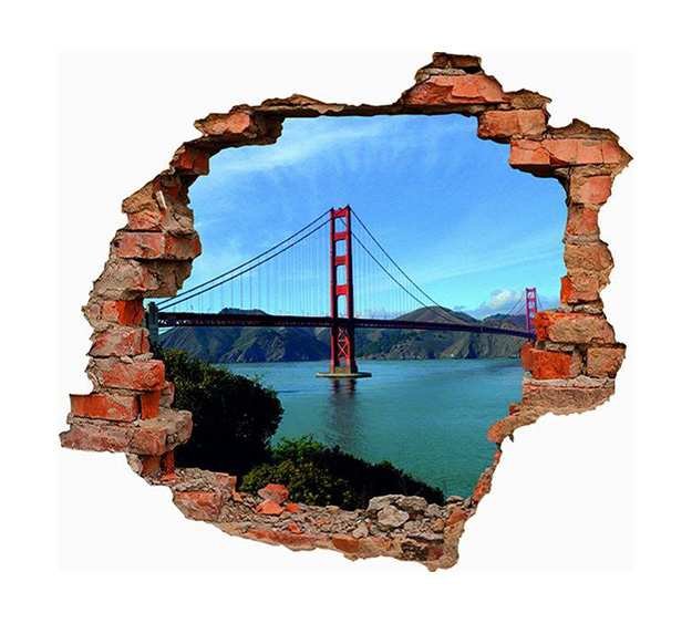Vinilo 3D Golden Gate San Francisco | Carteles XXL - Impresión carteleria publicitaria