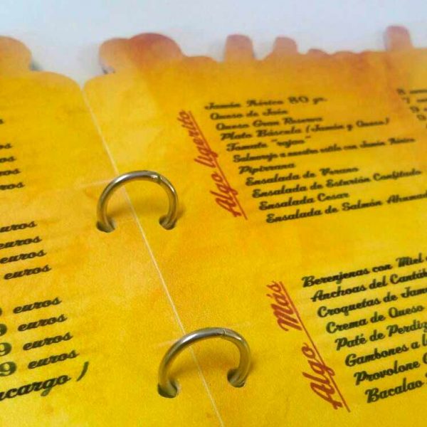 Carta para menú en PVC 3mm | Carteles XXL - Impresión carteleria publicitaria