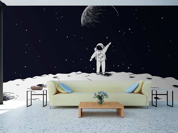 Fotomural Papel Pintado Astronauta en la Luna | Carteles XXL - Impresión carteleria publicitaria