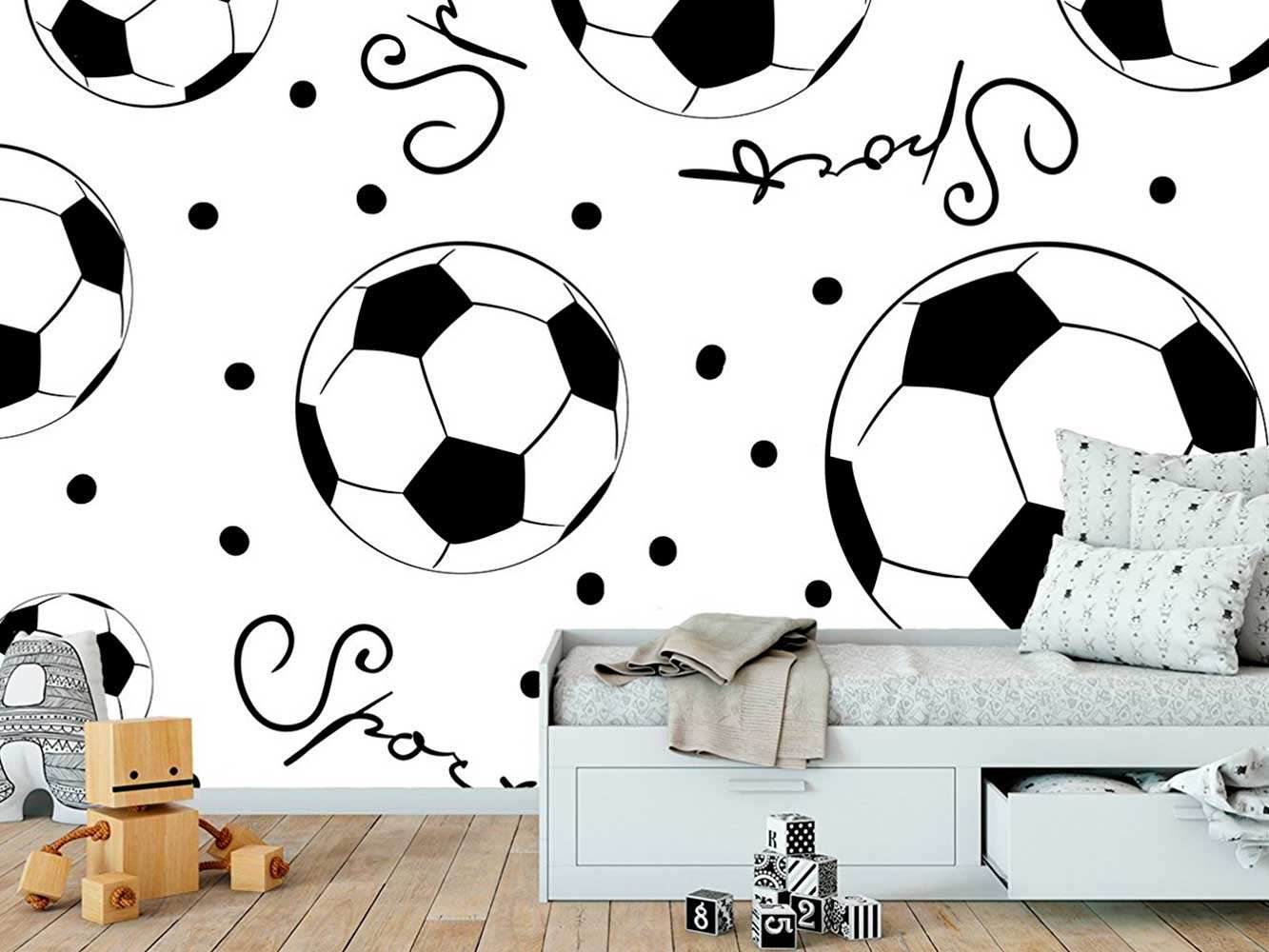 Fotomural Papel Pintado Balones Fútbol | Carteles XXL - Impresión carteleria publicitaria