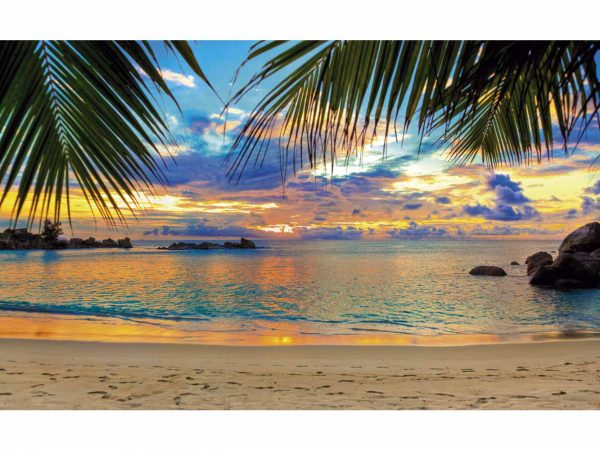 Vinilo Frigorífico Amanecer Playa Tropical | Carteles XXL - Impresión carteleria publicitaria
