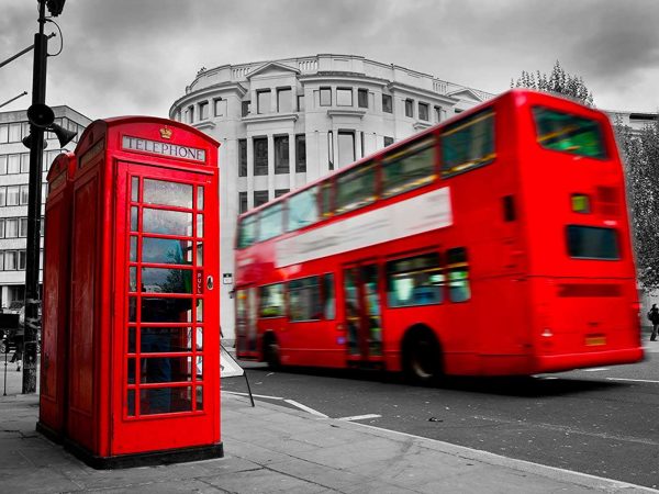 Fotomural Vinilo Cabinas y Autobuses Londres | Carteles XXL - Impresión carteleria publicitaria