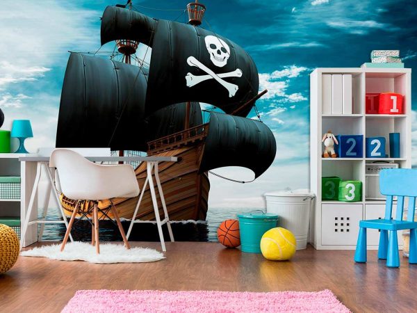 Fotomural Vinilo Infantil Barco Pirata Realista | Carteles XXL - Impresión carteleria publicitaria