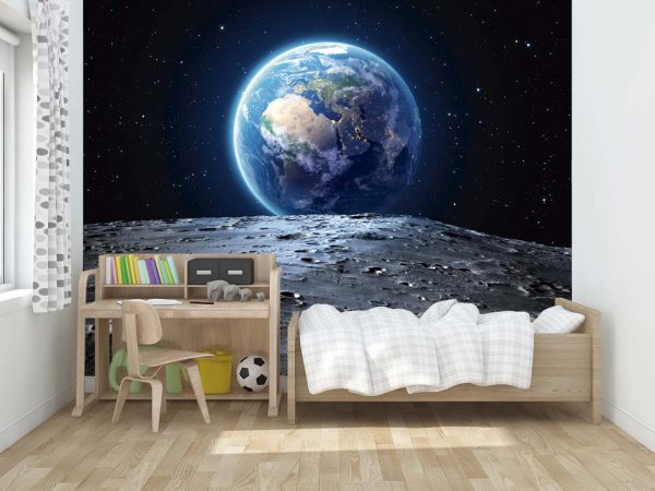 Fotomural Vinilo La Tierra desde la Luna | Carteles XXL - Impresión carteleria publicitaria