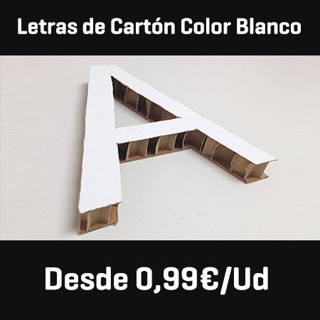 Letras de cartón color blanco | Carteles XXL - Impresión carteleria publicitaria