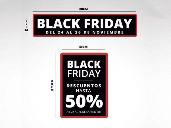 Pack Vinilo Escaparate Black Friday | Carteles XXL - Impresión carteleria publicitaria