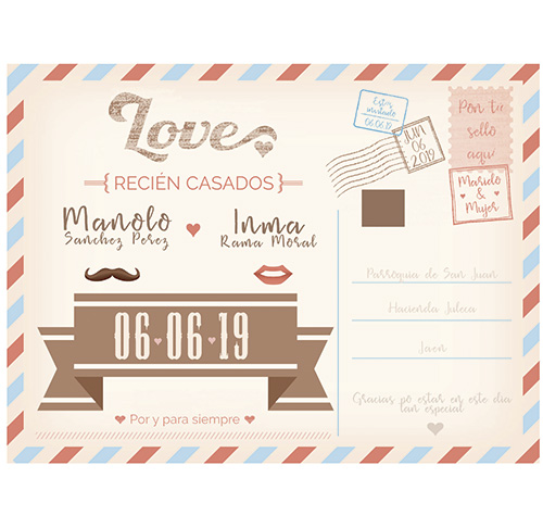 Photocall Flexible Boda Postal Love | Carteles XXL - Impresión carteleria publicitaria