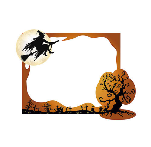 Photocall Halloween Bruja Sobre Cementerio | Carteles XXL - Impresión carteleria publicitaria