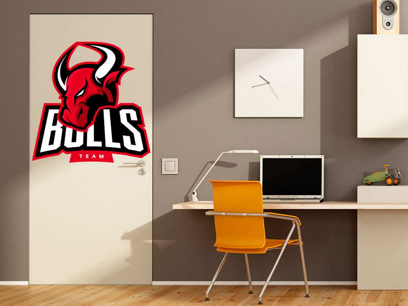 Vinilo Decorativo Puerta Bulls Team | Carteles XXL - Impresión carteleria publicitaria