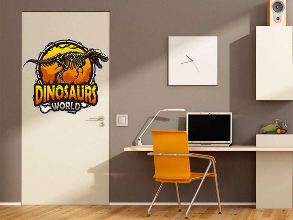 Vinilo Decorativo Puerta Dinosaurs World | Carteles XXL - Impresión carteleria publicitaria