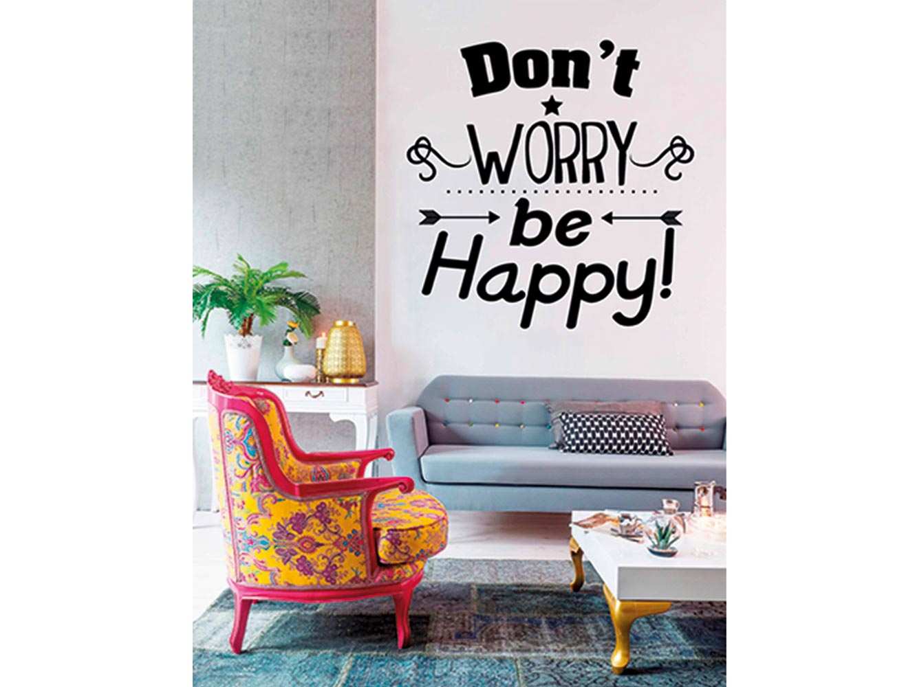 Vinilo Frases Dont Worry Be Happy | Carteles XXL - Impresión carteleria publicitaria