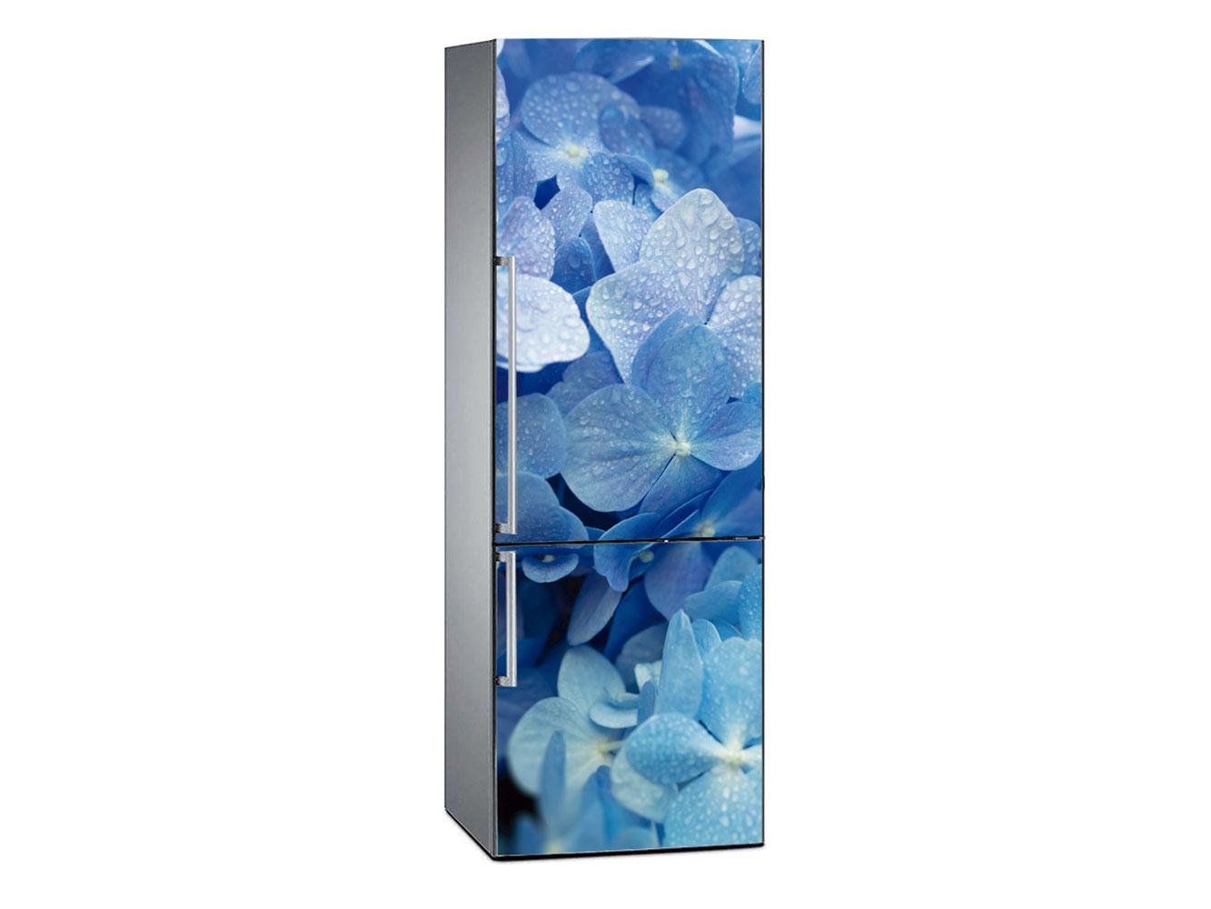Vinilo Frigorífico Estampado Floral Azul | Carteles XXL - Impresión carteleria publicitaria