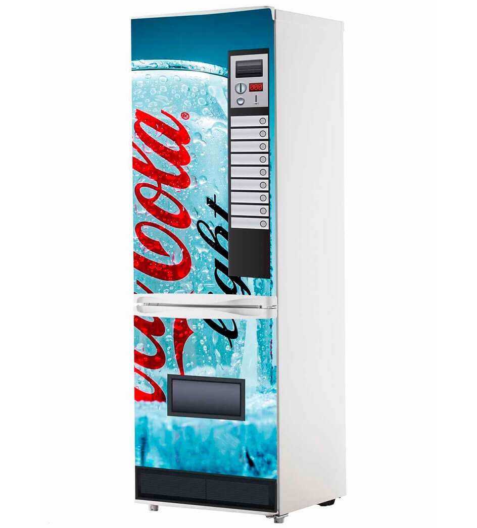Vinilo Frigorífico Máquina Coca-Cola Azul | Carteles XXL - Impresión carteleria publicitaria