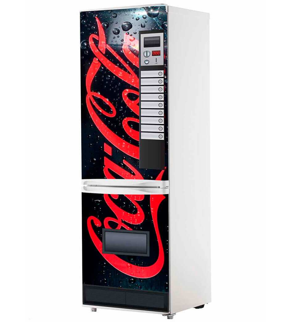 Vinilo Frigorífico Máquina Coca-Cola Negro | Carteles XXL - Impresión carteleria publicitaria