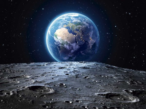 Vinilo Frigorífico Tierra sobre la Luna | Carteles XXL - Impresión carteleria publicitaria
