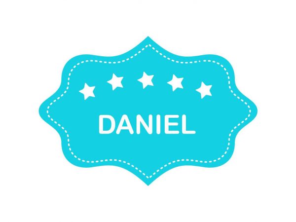 Vinilo Infantil Etiqueta Azul Estrellas Personalizado | Carteles XXL - Impresión carteleria publicitaria