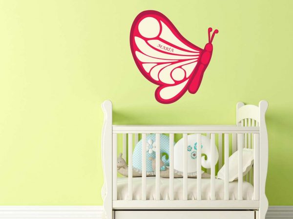 Vinilo Infantil Mariposa Roja Personalizado | Carteles XXL - Impresión carteleria publicitaria