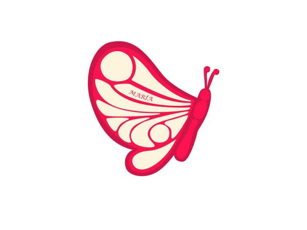Vinilo Infantil Mariposa Roja Personalizado | Carteles XXL - Impresión carteleria publicitaria
