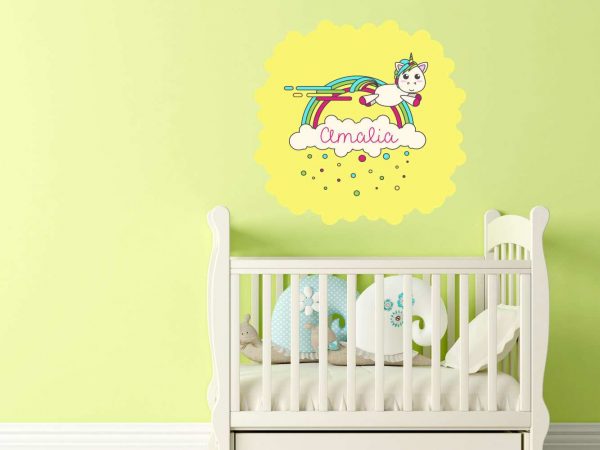 Vinilo Infantil Unicornio Arco Iris Personalizado | Carteles XXL - Impresión carteleria publicitaria