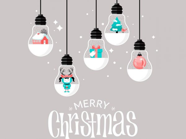 Vinilo Navidad Bombillas Merry Christmas | Carteles XXL - Impresión carteleria publicitaria