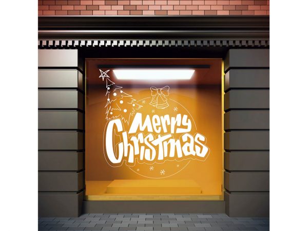Vinilo Navidad Merry Christmas Bola y Árbol | Carteles XXL - Impresión carteleria publicitaria