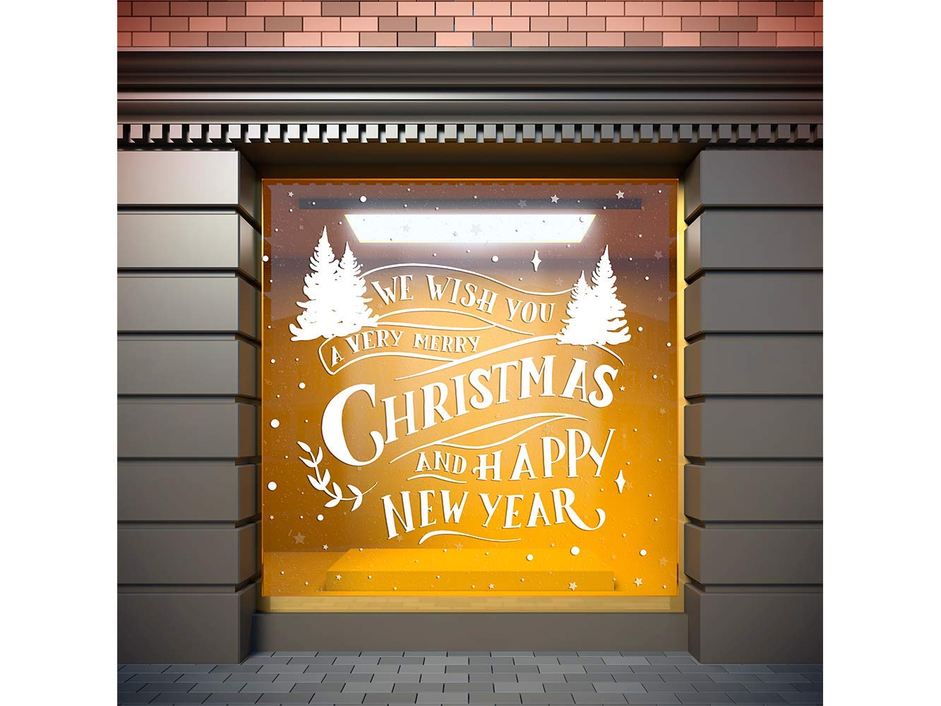 Vinilo Navidad Etiqueta We Wish Merry Christmas | Carteles XXL - Impresión carteleria publicitaria