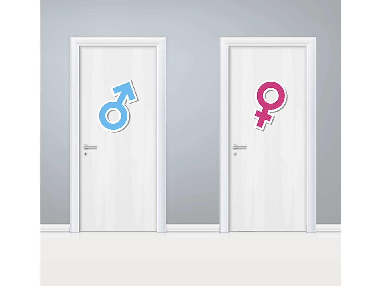 Vinilo Puerta WC Signos Masculino y Femenino | Carteles XXL - Impresión carteleria publicitaria