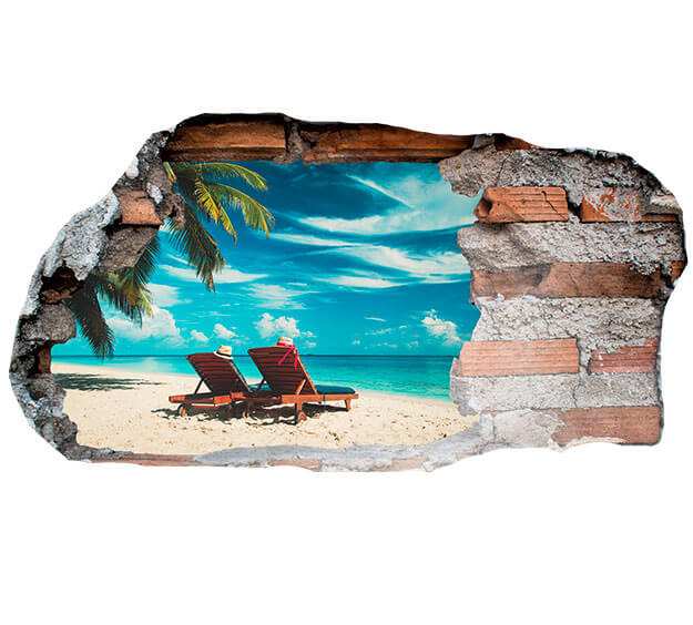 Vinilo 3D Playa Paradisíaca 2 | Carteles XXL - Impresión carteleria publicitaria