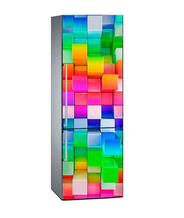 Vinilo Frigorífico Cubos Colores | Carteles XXL - Impresión carteleria publicitaria